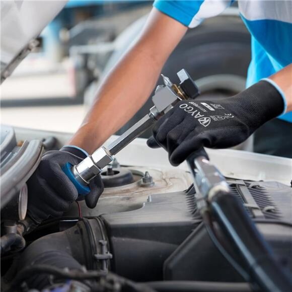 KAYGO Safety Work Gloves PU Coated,12 Pairs KG11PB Seamless Knit Glove for Men - Picture 3 of 14